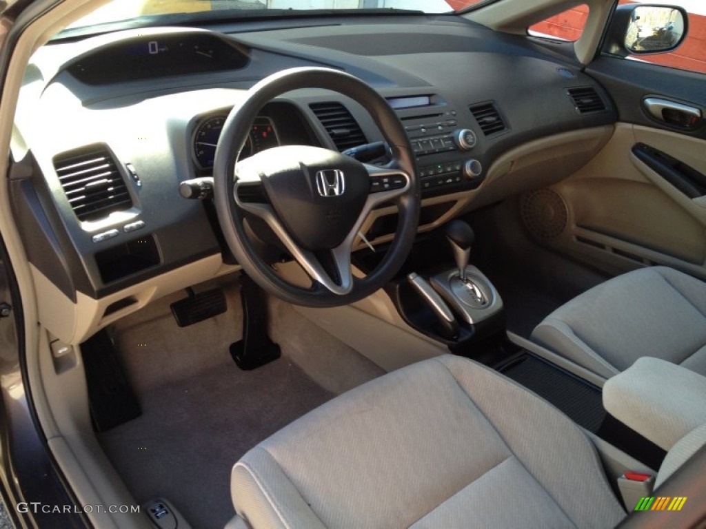 2010 Civic LX Sedan - Urban Titanium Metallic / Beige photo #13