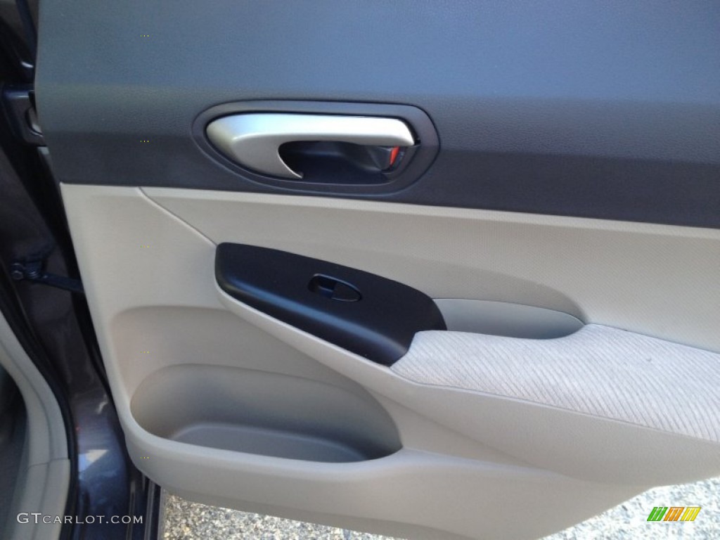 2010 Civic LX Sedan - Urban Titanium Metallic / Beige photo #22