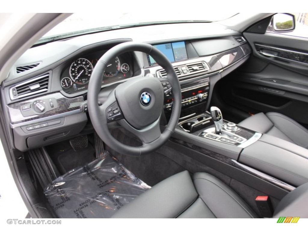 Black Interior 2012 BMW 7 Series 750i xDrive Sedan Photo #77538026