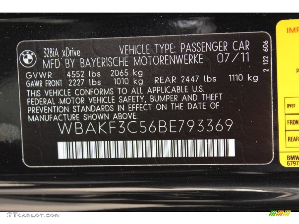 2011 3 Series 328i xDrive Coupe - Black Sapphire Metallic / Black photo #32