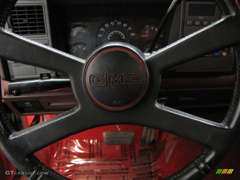 1990 GMC Sierra 1500 SLE Regular Cab Red Steering Wheel Photo #77539375