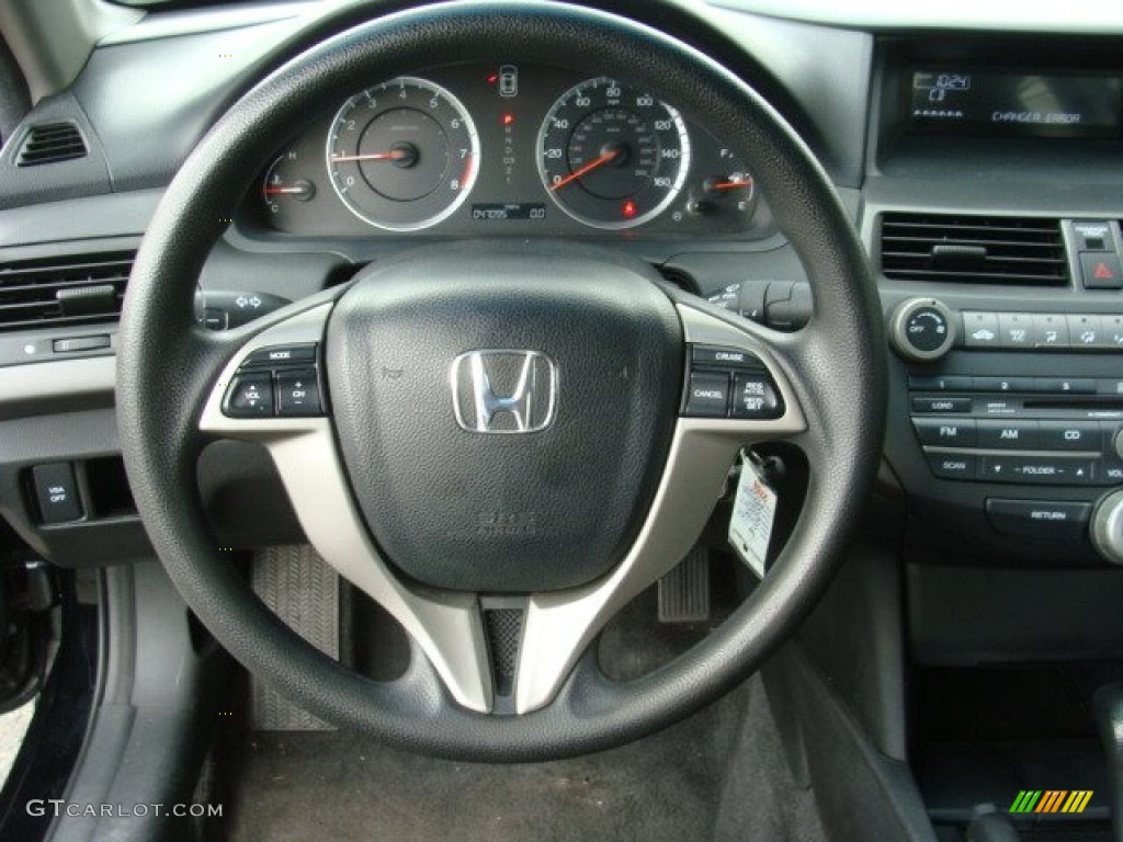 2010 Honda Accord LX-S Coupe Black Steering Wheel Photo #77540150