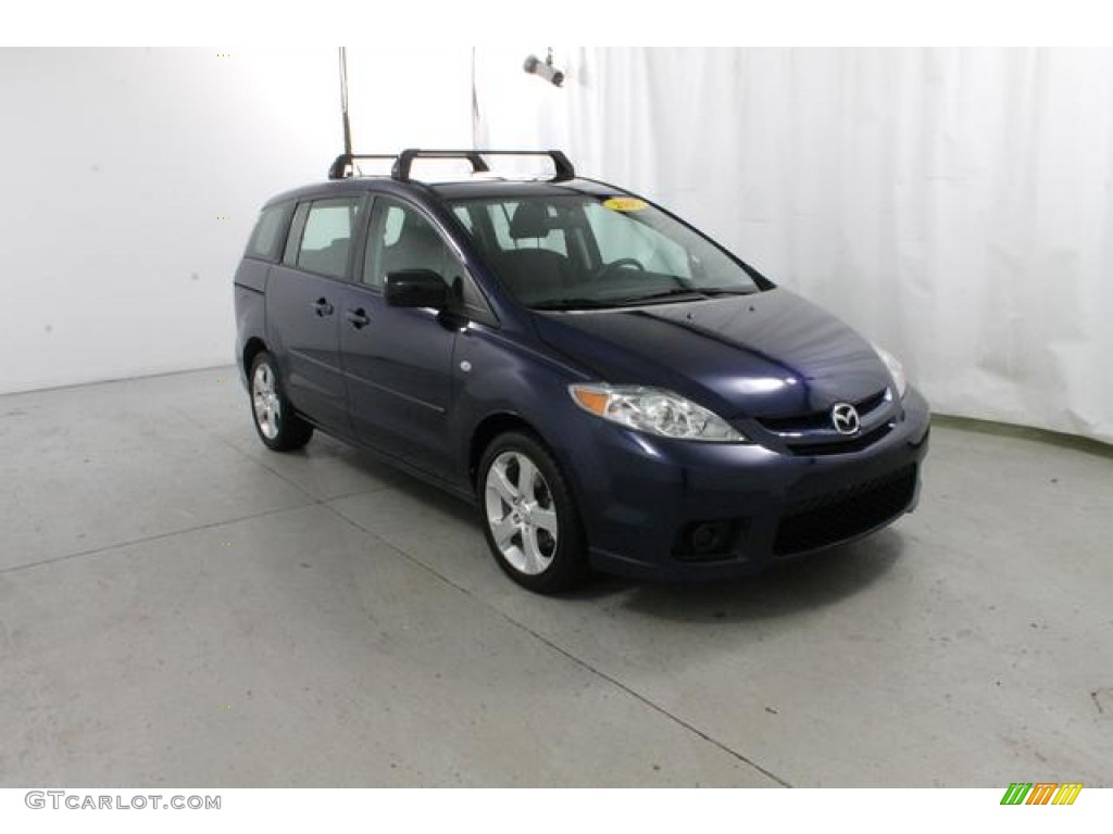 2007 MAZDA5 Sport - Strato Blue Mica / Black photo #4