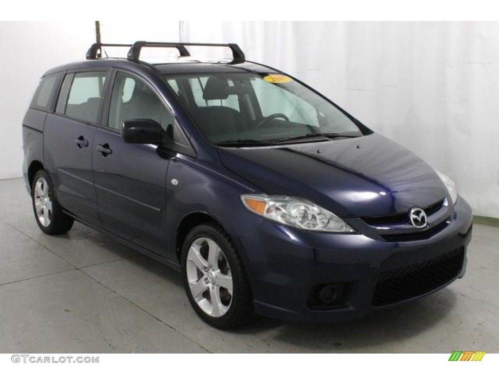 2007 MAZDA5 Sport - Strato Blue Mica / Black photo #5