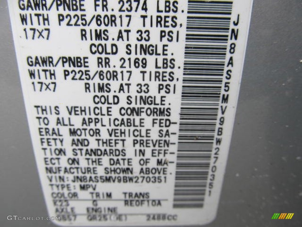 2011 Rogue SV AWD - Silver Ice Metallic / Black photo #14