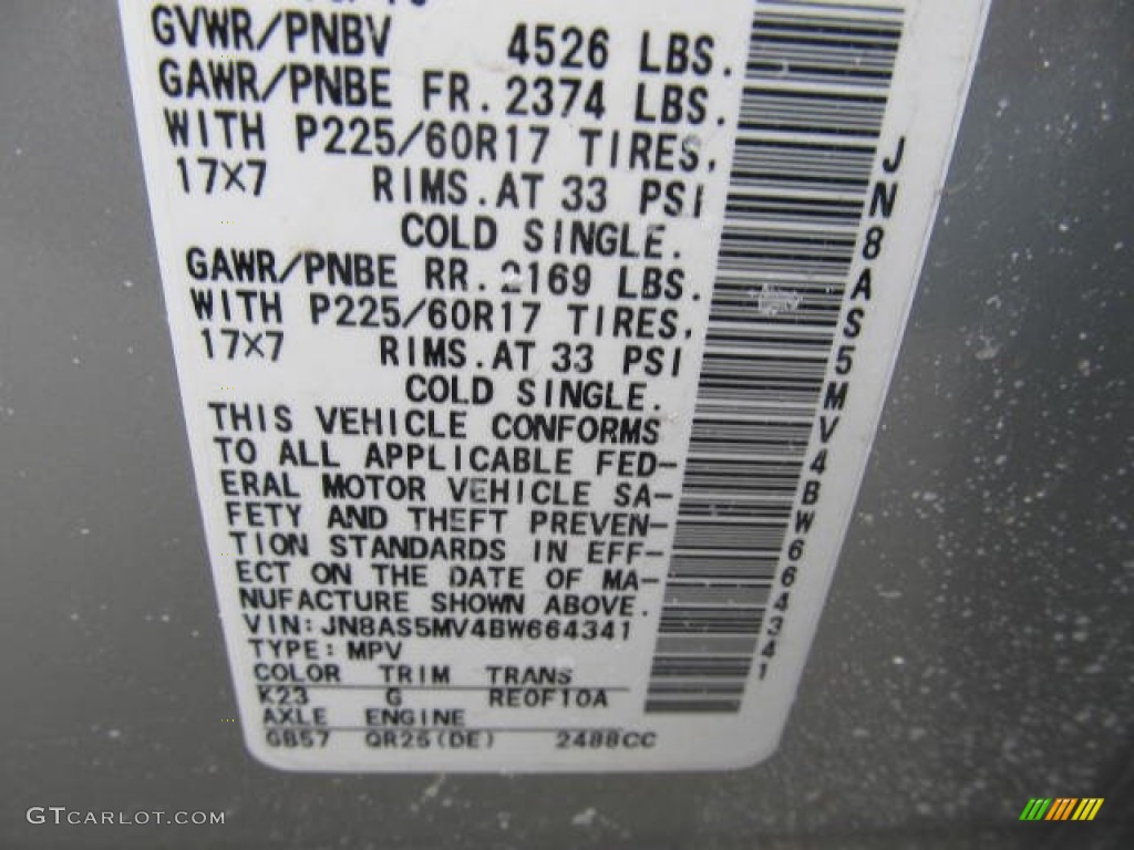 2011 Rogue SV AWD - Silver Ice Metallic / Black photo #14