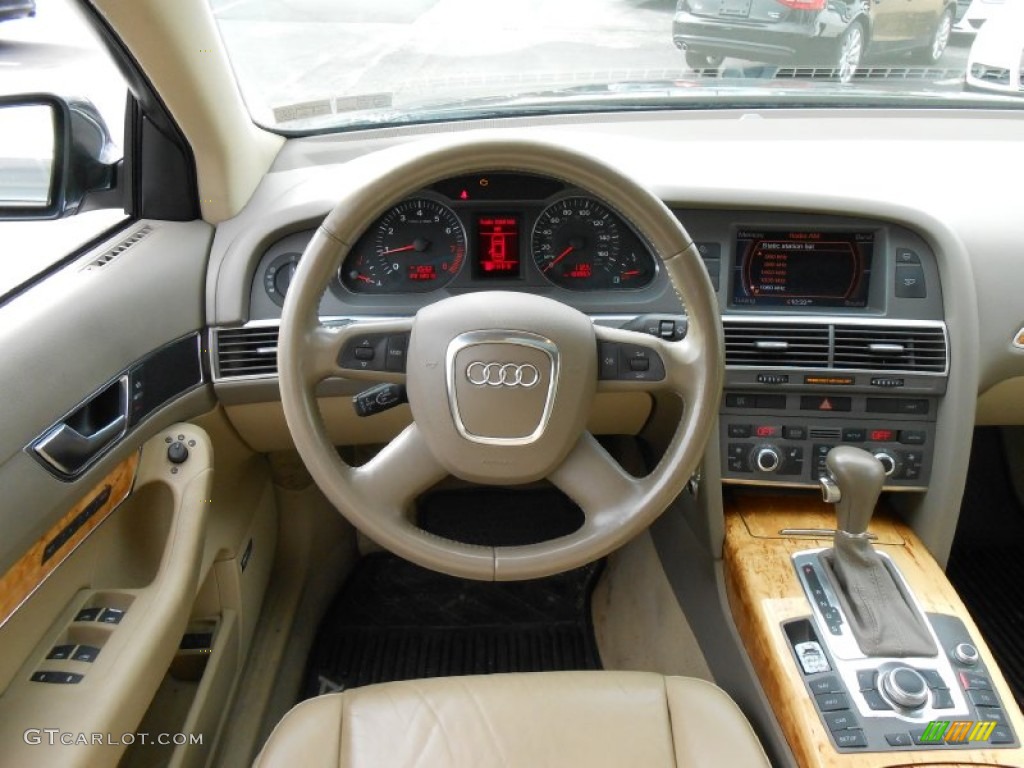 2006 Audi A6 3.2 quattro Sedan Beige Dashboard Photo #77542676