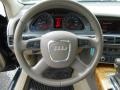 2006 Audi A6 Beige Interior Steering Wheel Photo