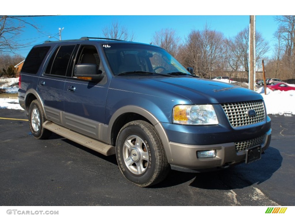 Medium Wedgewood Blue Metallic 2003 Ford Expedition Eddie Bauer 4x4 Exterior Photo #77543466