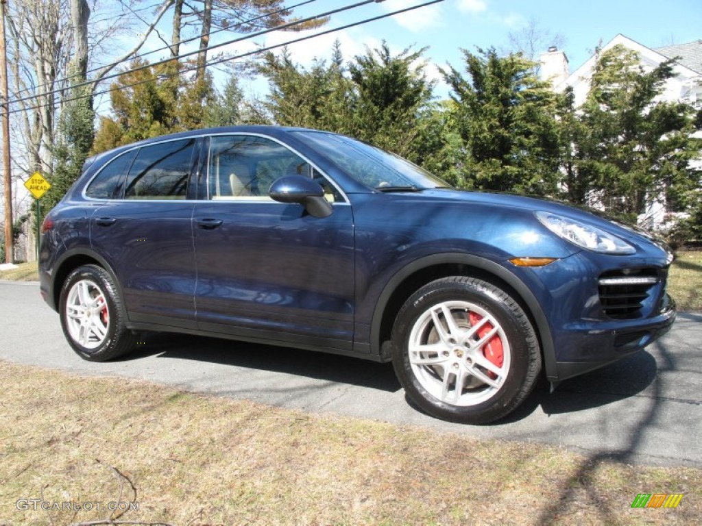 2011 Cayenne Turbo - Dark Blue Metallic / Luxor Beige photo #8