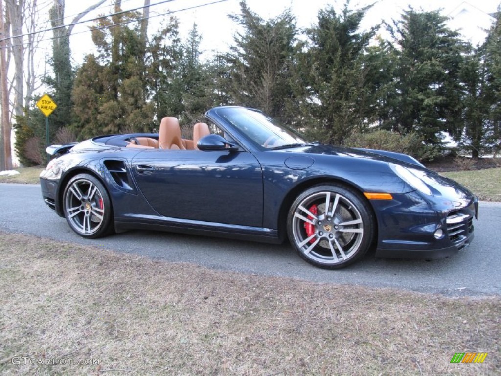 Dark Blue Metallic 2011 Porsche 911 Turbo Cabriolet Exterior Photo #77544179