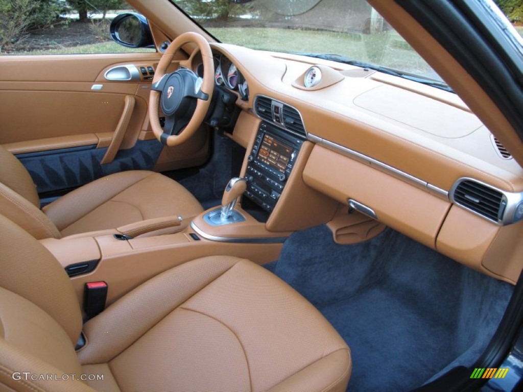 2011 Porsche 911 Turbo Cabriolet Natural Brown Dashboard Photo #77544296