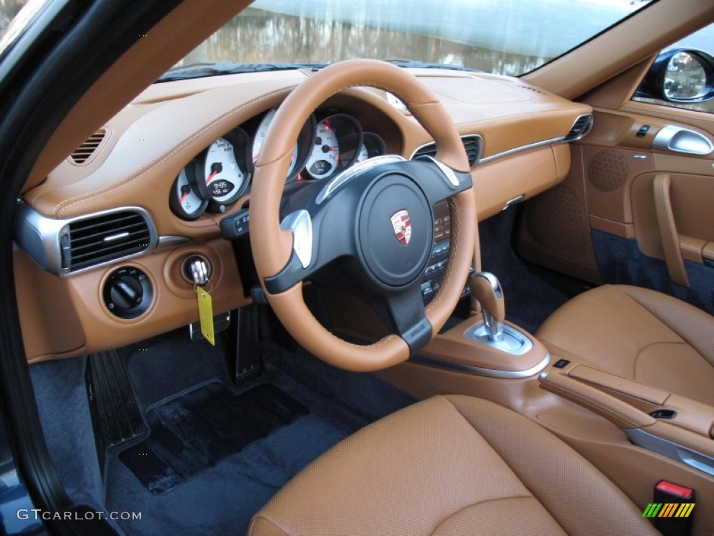 Natural Brown Interior 2011 Porsche 911 Turbo Cabriolet Photo #77544407