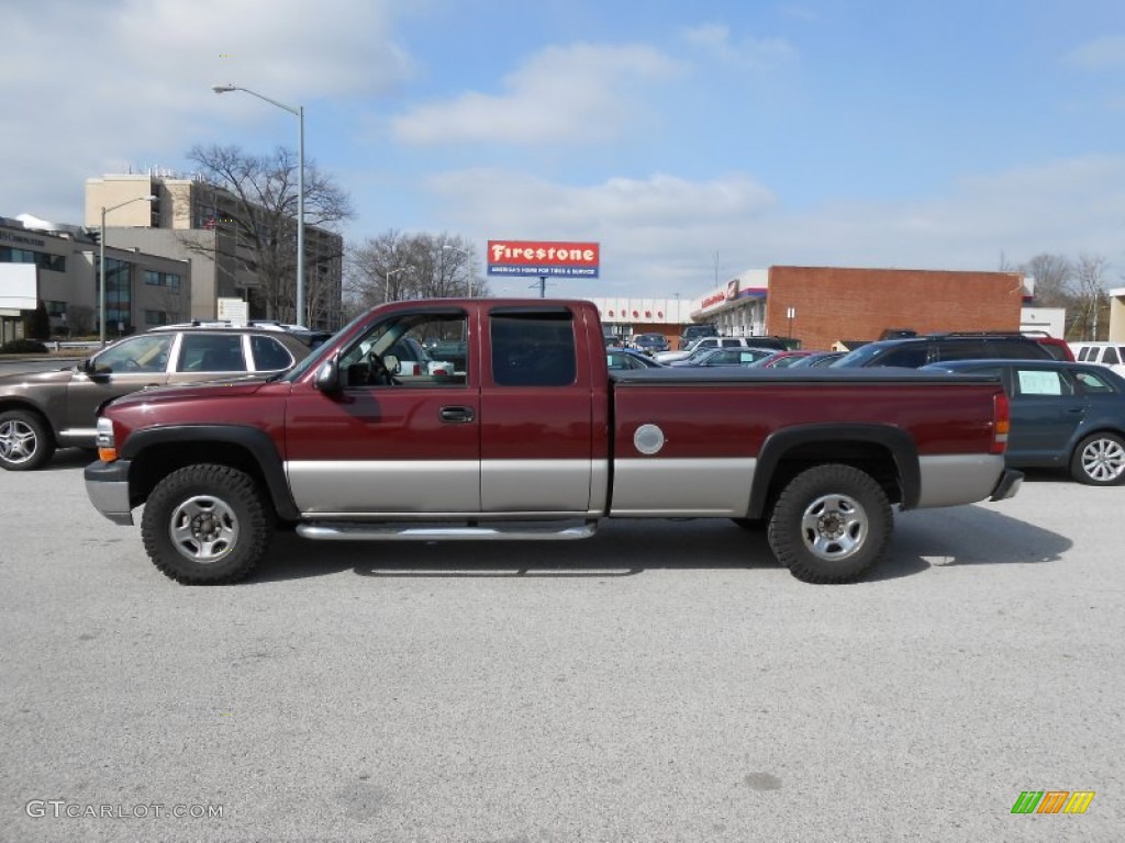 2000 Silverado 1500 LS Extended Cab 4x4 - Dark Carmine Red Metallic / Graphite photo #8