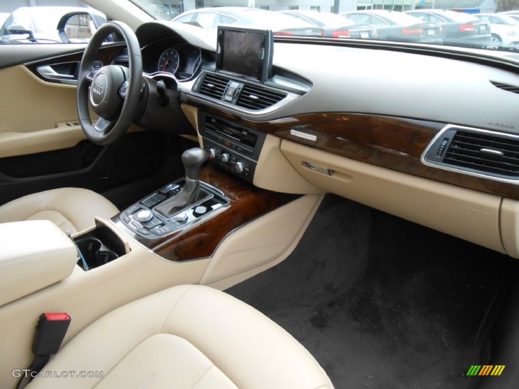2012 Audi A7 3.0T quattro Premium Plus Velvet Beige Dashboard Photo #77545103
