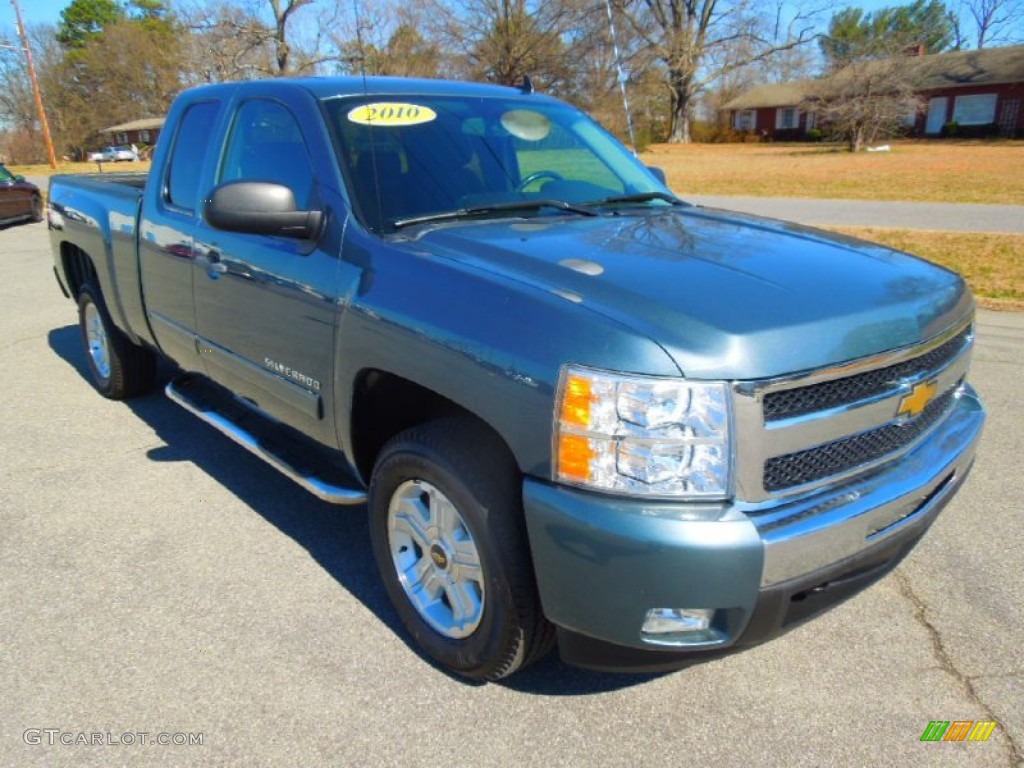 2010 Silverado 1500 LT Extended Cab 4x4 - Blue Granite Metallic / Ebony photo #2