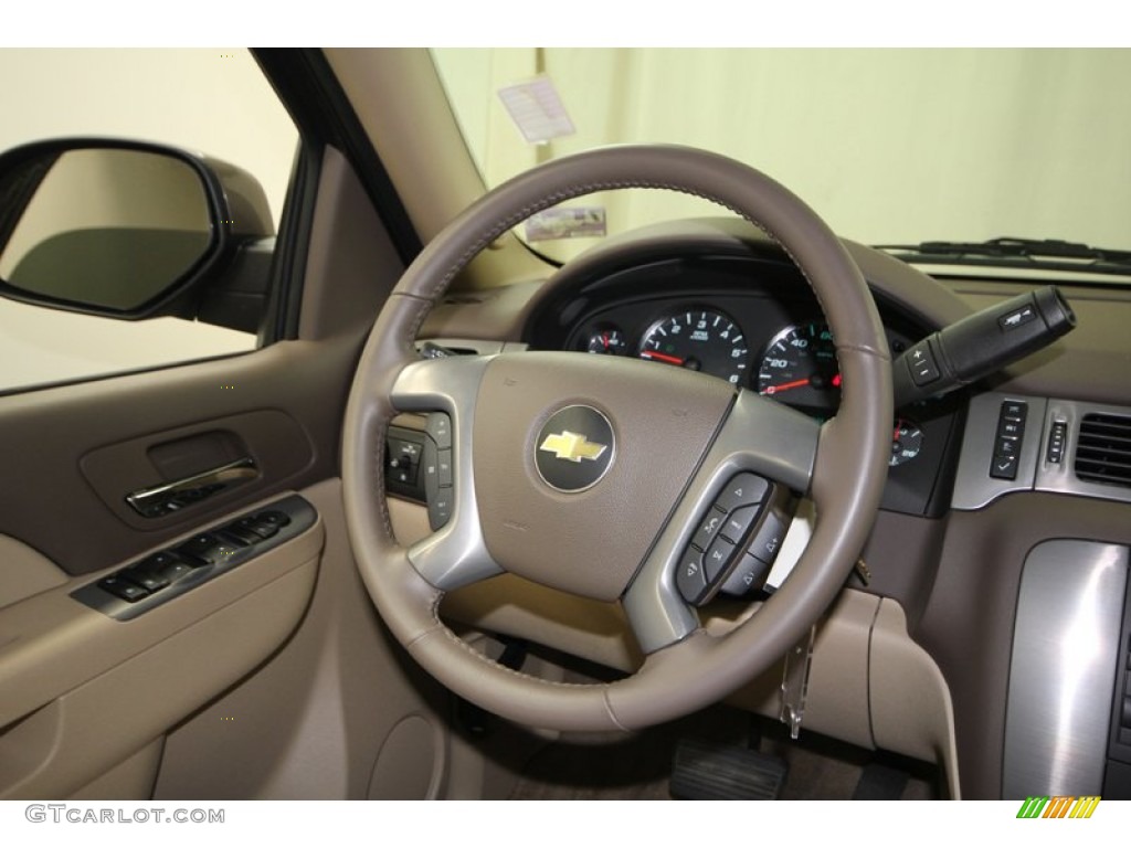 2011 Chevrolet Tahoe LT Light Cashmere/Dark Cashmere Steering Wheel Photo #77554238
