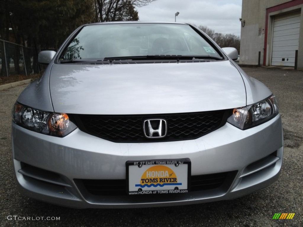 2010 Civic LX Coupe - Alabaster Silver Metallic / Gray photo #2