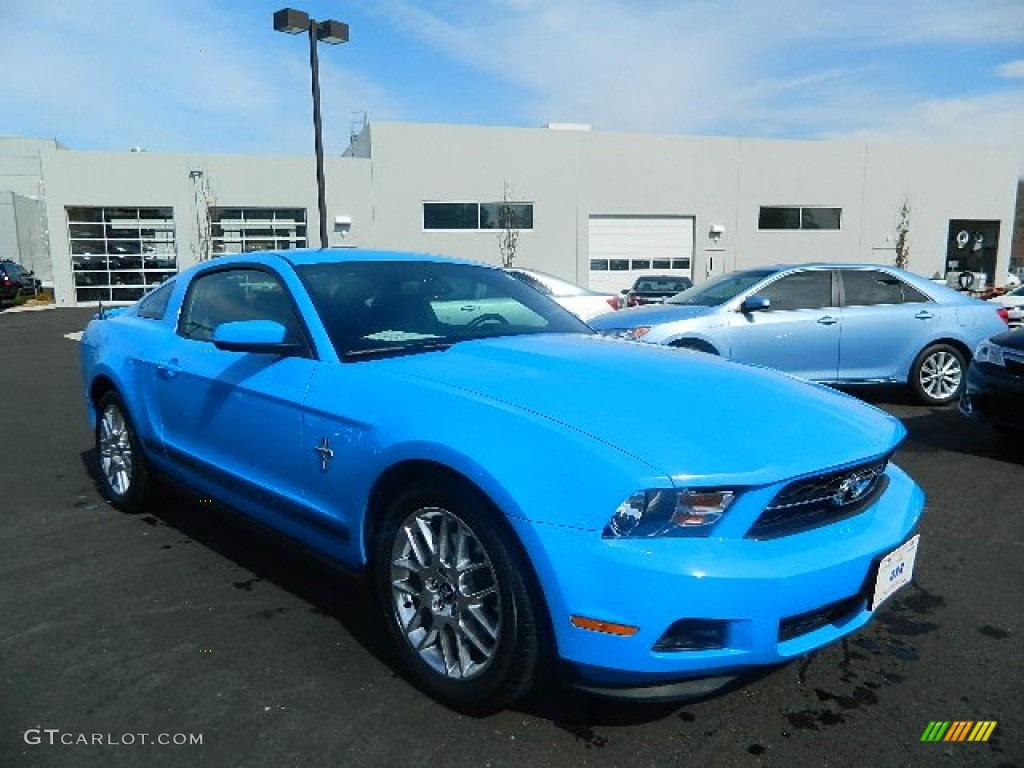 Grabber Blue 2012 Ford Mustang V6 Premium Coupe Exterior Photo #77557090