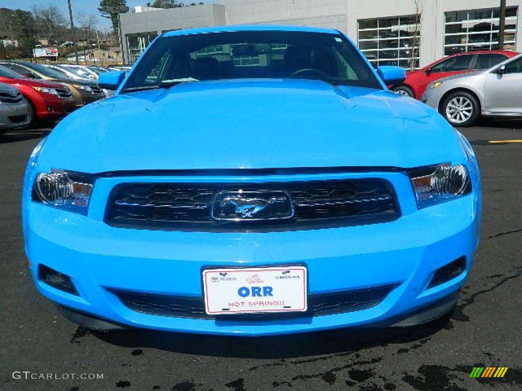 2012 Mustang V6 Premium Coupe - Grabber Blue / Charcoal Black photo #12