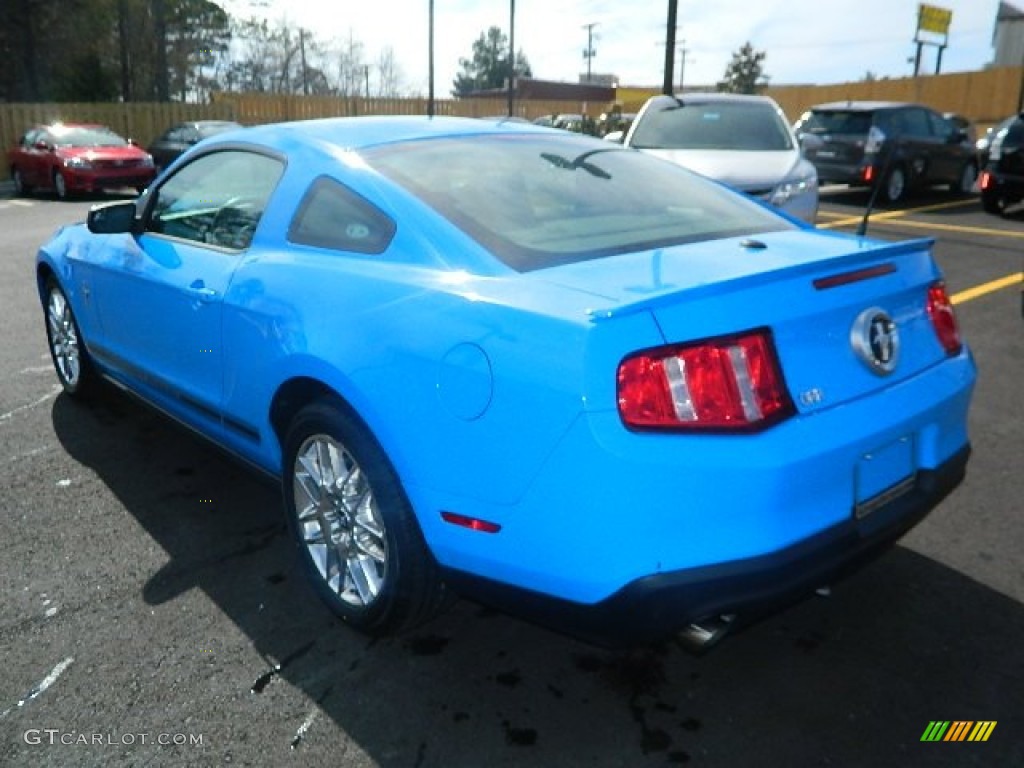 2012 Mustang V6 Premium Coupe - Grabber Blue / Charcoal Black photo #14