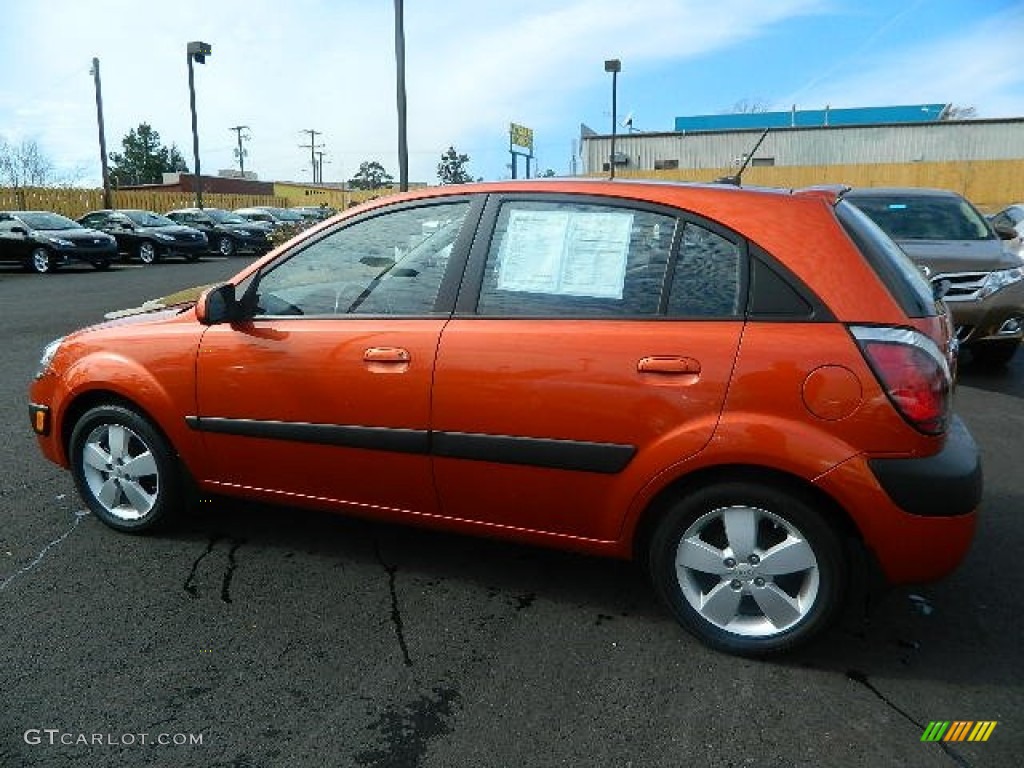 Sunset Orange 2009 Kia Rio Rio5 LX Hatchback Exterior Photo #77558805