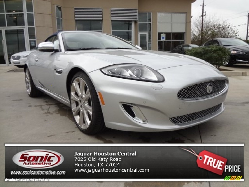 2013 XK XK Convertible - Rhodium Silver Metallic / Portfolio Navy/Poltrona Frau Leather Headlining photo #1