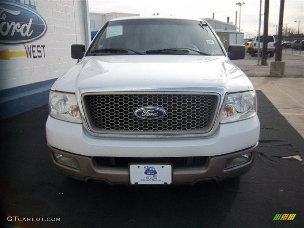 2004 F150 Lariat SuperCrew - Oxford White / Tan photo #2
