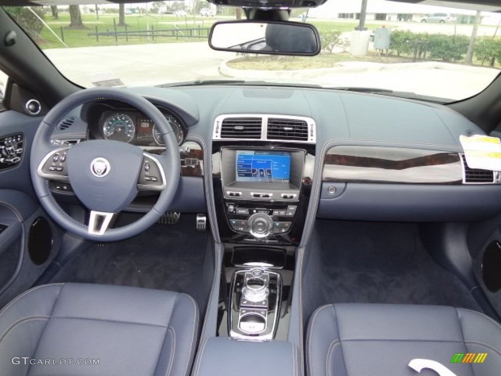 2013 Jaguar XK XK Convertible Portfolio Navy/Poltrona Frau Leather Headlining Dashboard Photo #77559400