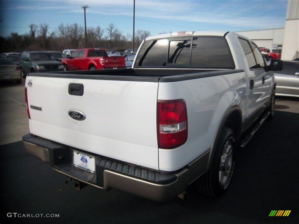 2004 F150 Lariat SuperCrew - Oxford White / Tan photo #6