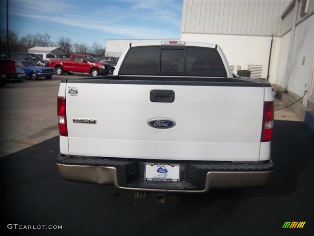 2004 F150 Lariat SuperCrew - Oxford White / Tan photo #7