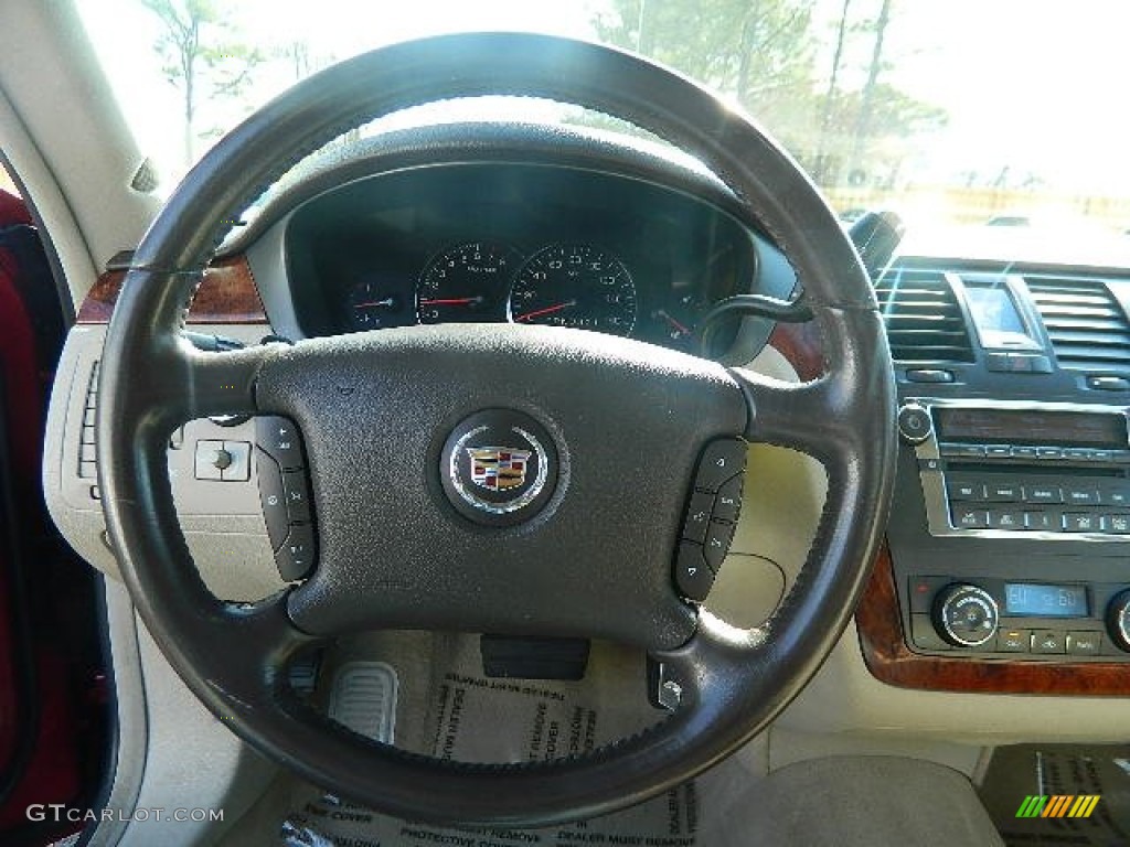 2007 Cadillac DTS Sedan Cashmere Steering Wheel Photo #77559474