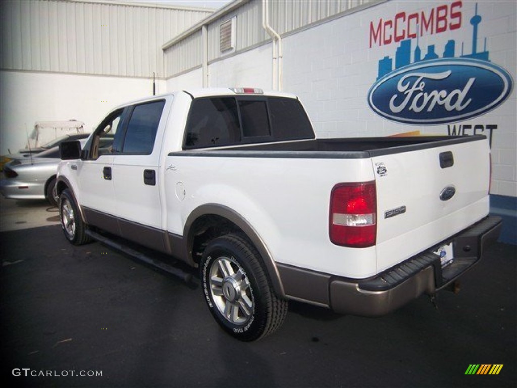 2004 F150 Lariat SuperCrew - Oxford White / Tan photo #8