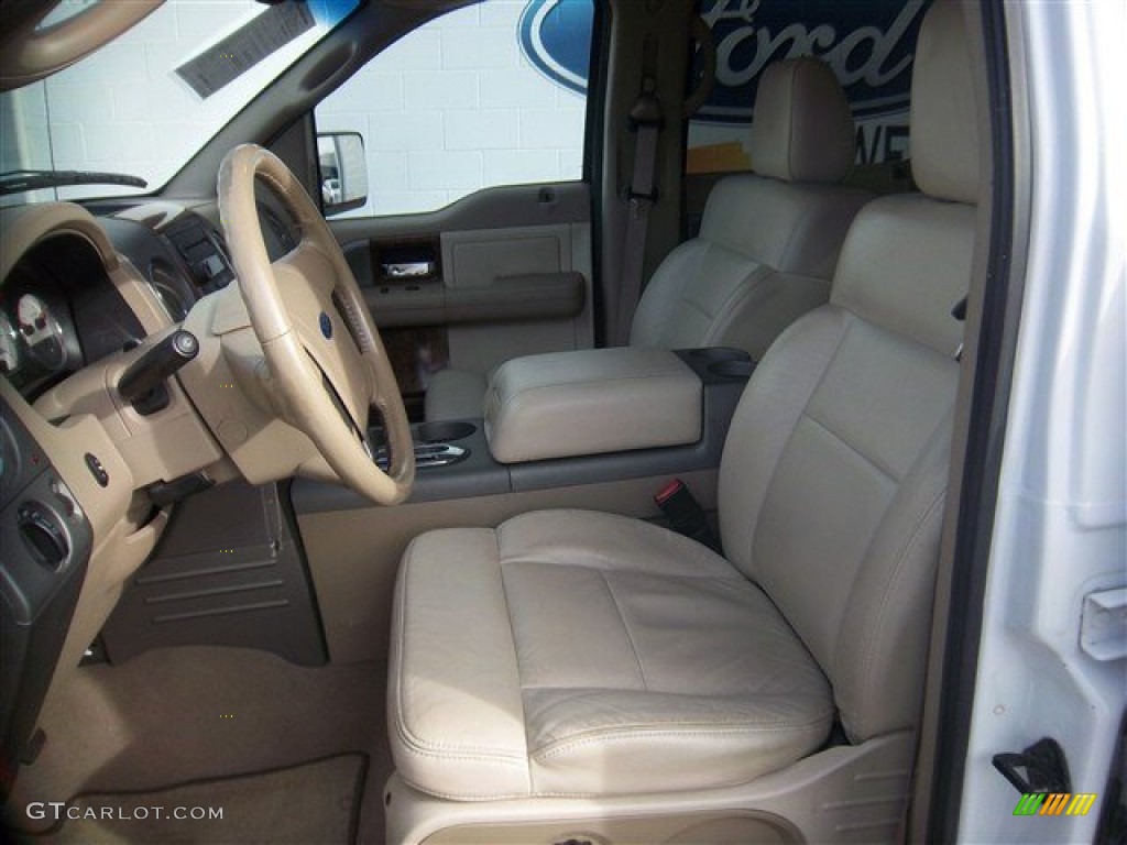2004 F150 Lariat SuperCrew - Oxford White / Tan photo #13