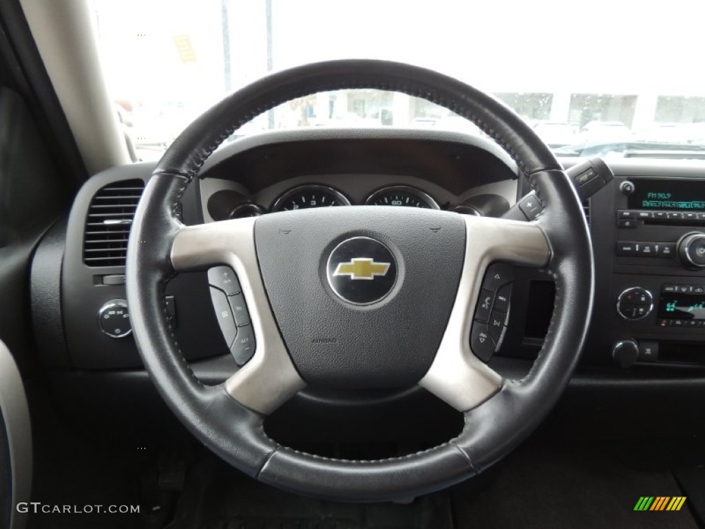 2010 Chevrolet Silverado 1500 LT Extended Cab Ebony Steering Wheel Photo #77563329
