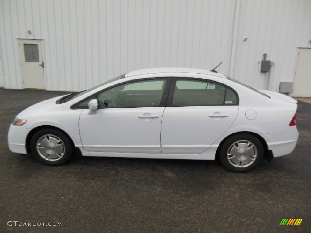 2010 Civic Hybrid Sedan - Spectrum White Pearl / Blue photo #1