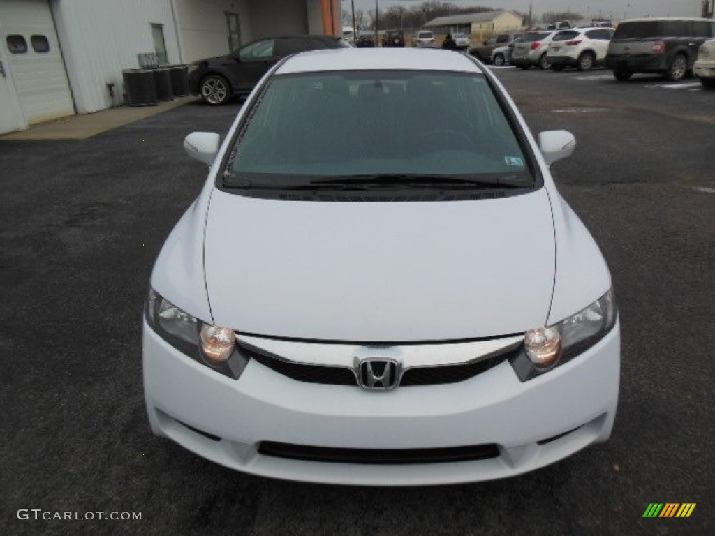2010 Civic Hybrid Sedan - Spectrum White Pearl / Blue photo #3