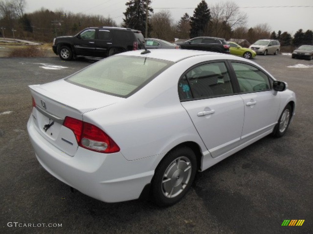 2010 Civic Hybrid Sedan - Spectrum White Pearl / Blue photo #6
