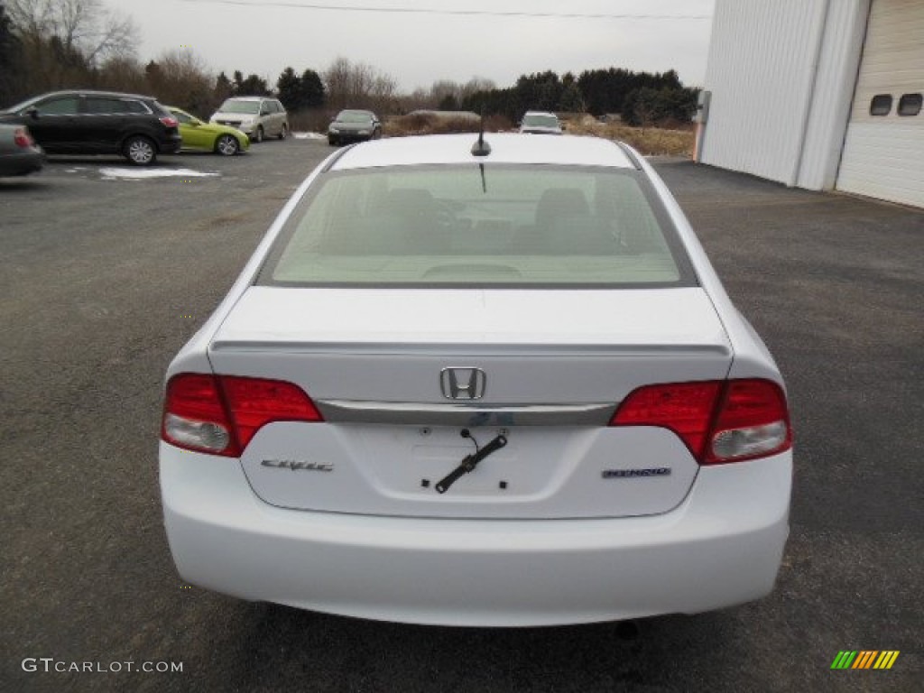 2010 Civic Hybrid Sedan - Spectrum White Pearl / Blue photo #7