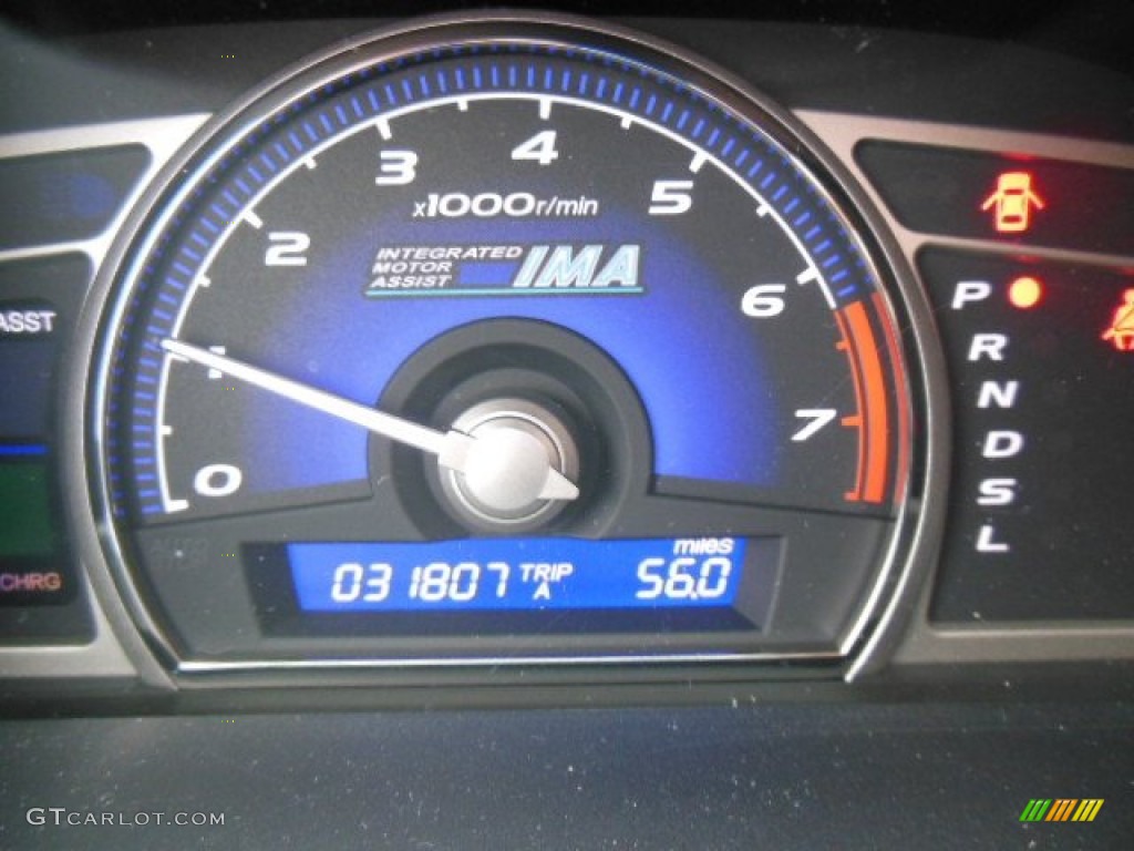 2010 Civic Hybrid Sedan - Spectrum White Pearl / Blue photo #24