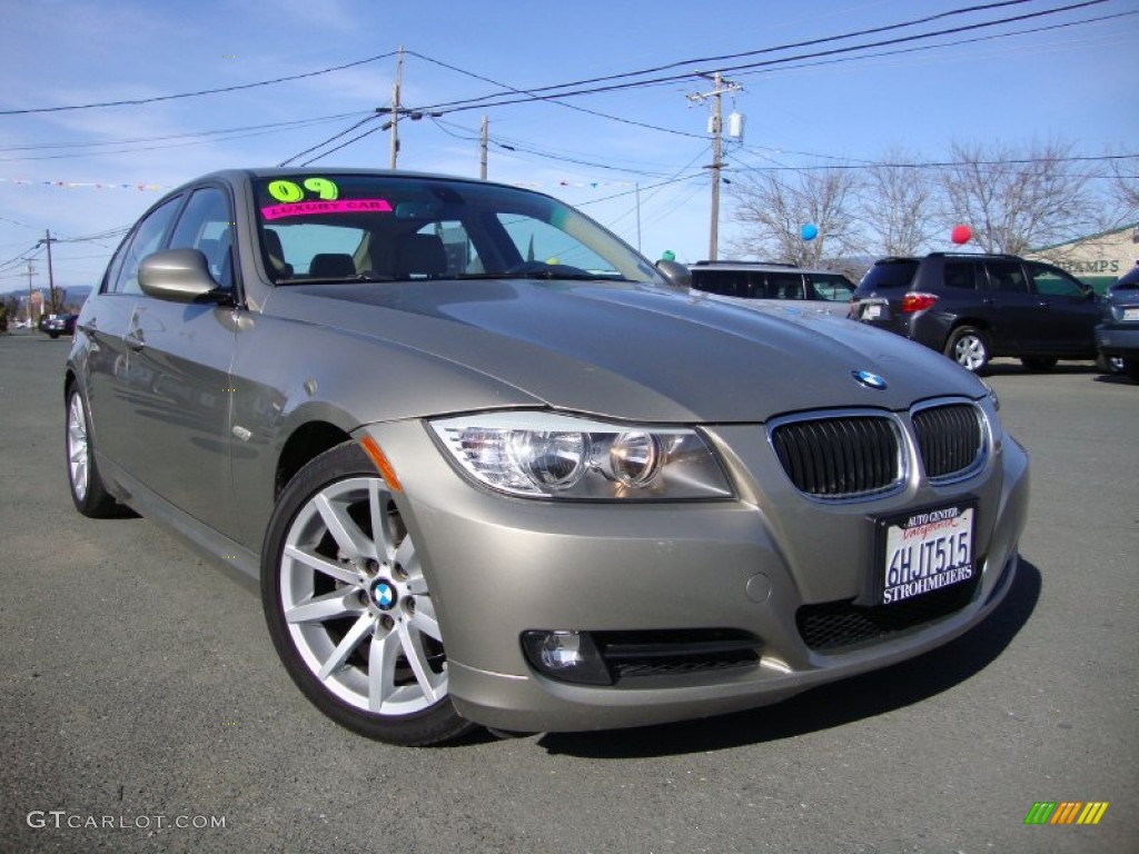 2009 3 Series 328i Sedan - Platinum Bronze Metallic / Beige photo #1