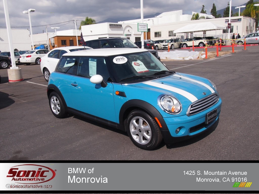 2010 Cooper Hardtop - Oxygen Blue / Grey/Carbon Black photo #1