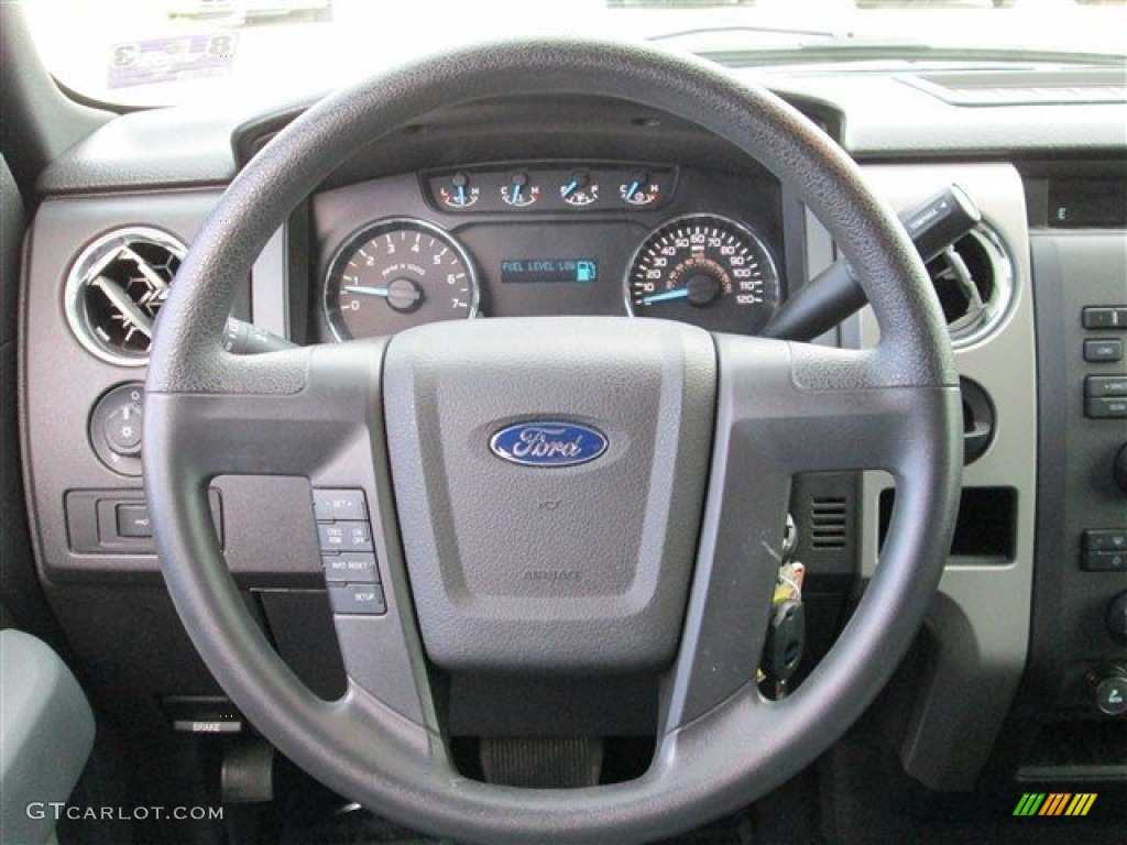 2011 Ford F150 XLT SuperCrew Steel Gray Steering Wheel Photo #77569988