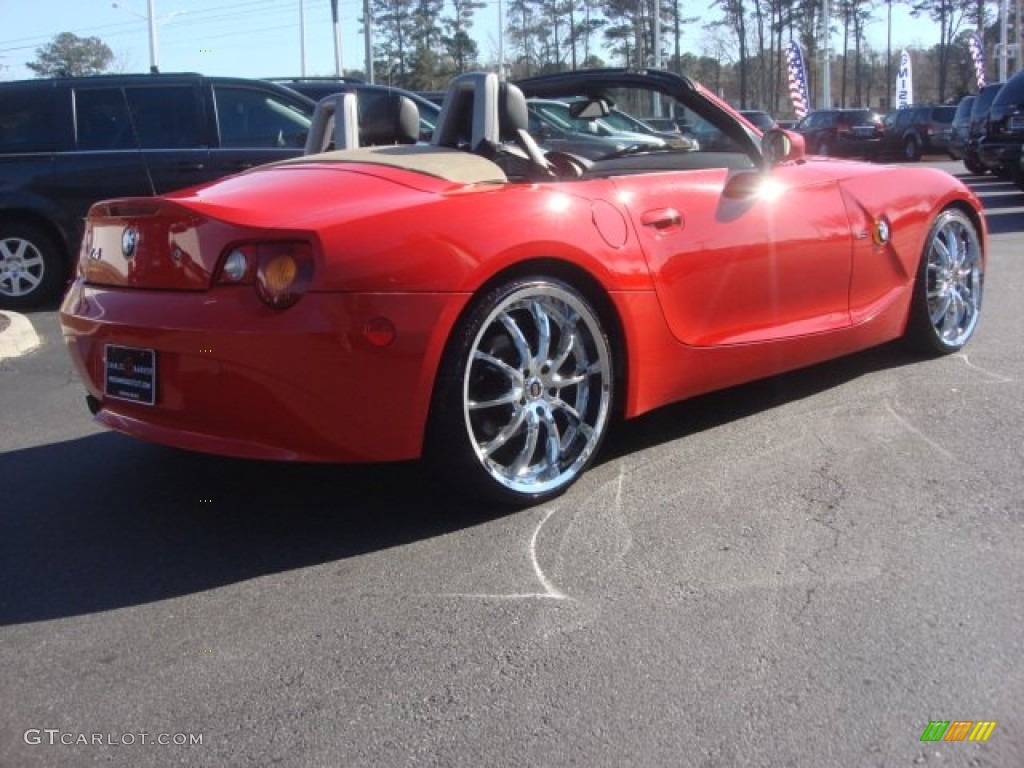 2003 Z4 3.0i Roadster - Bright Red / Black photo #4
