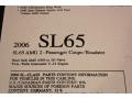 2006 Mercedes-Benz SL 65 AMG Roadster Window Sticker
