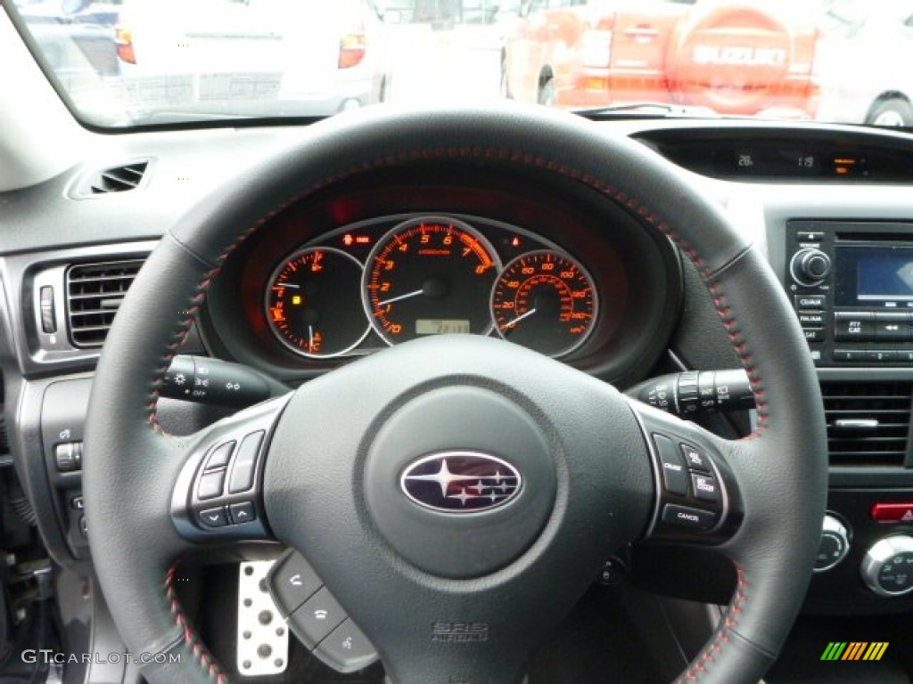 2011 Subaru Impreza WRX Wagon Carbon Black Steering Wheel Photo #77573979