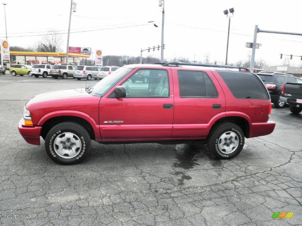 2002 Blazer LS 4x4 - Dark Cherry Red Metallic / Medium Gray photo #4