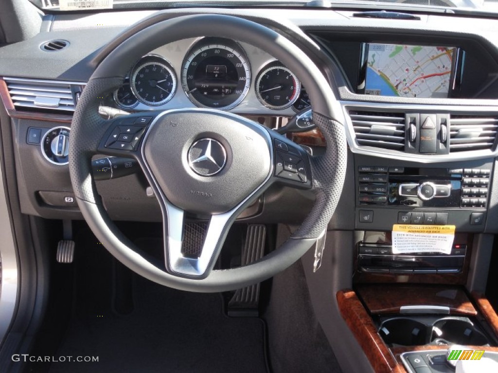 2013 Mercedes-Benz E 350 BlueTEC Sedan Ash/Dark Grey Steering Wheel Photo #77574765