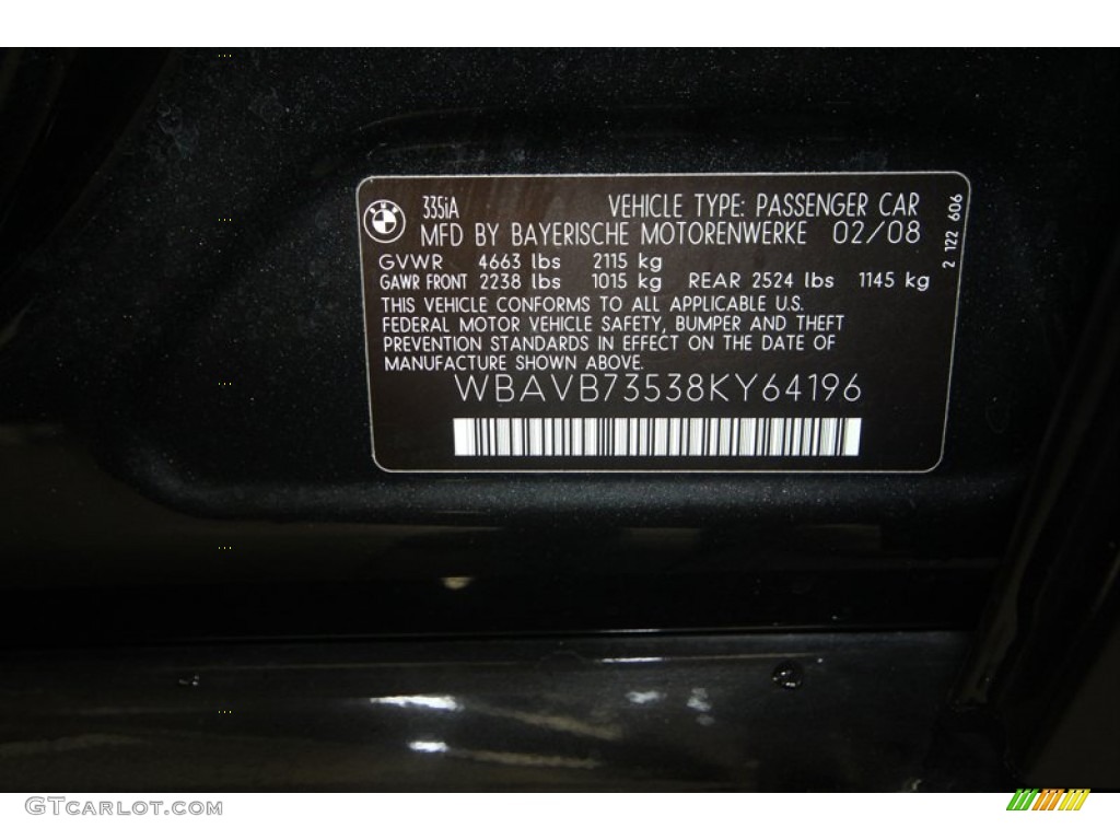 2008 3 Series 335i Sedan - Black Sapphire Metallic / Black photo #10