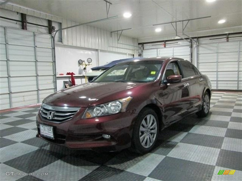 2012 Accord EX-L V6 Sedan - Basque Red Pearl II / Ivory photo #3